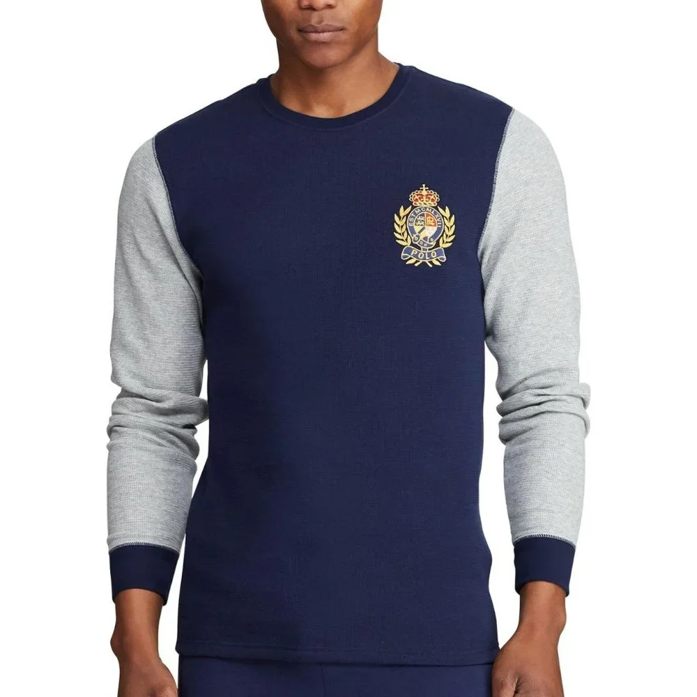 Polo Ralph Lauren Men’s Cotton Logo Crest Waffle Pajama Shirt